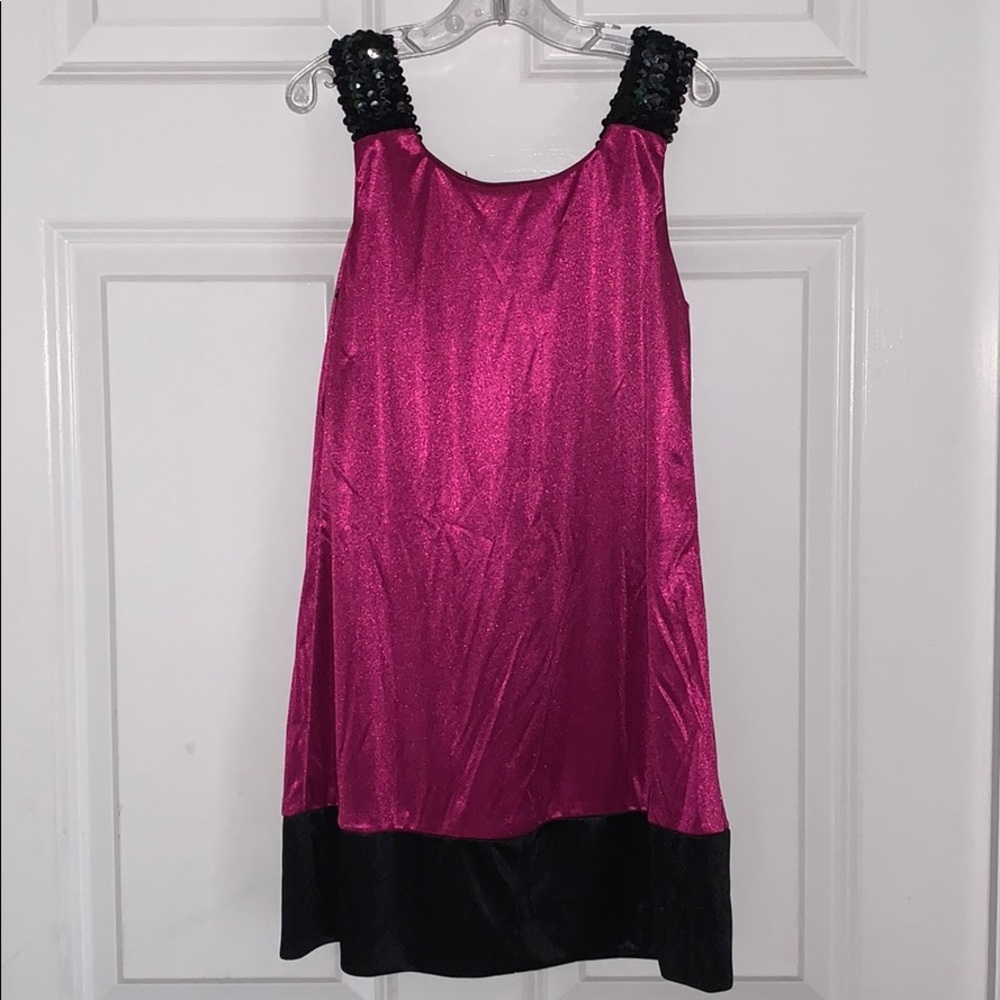 NWT Girls Dress Purple, Black Sequins Sz8